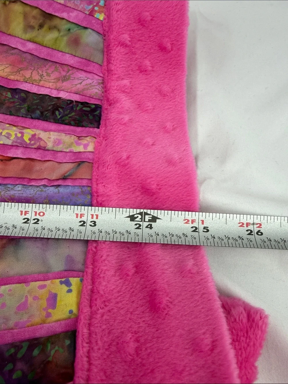One-of-a-Kind Womens Vibrant Pink Patchwork Quilted Open Front Jacket, est sz XL