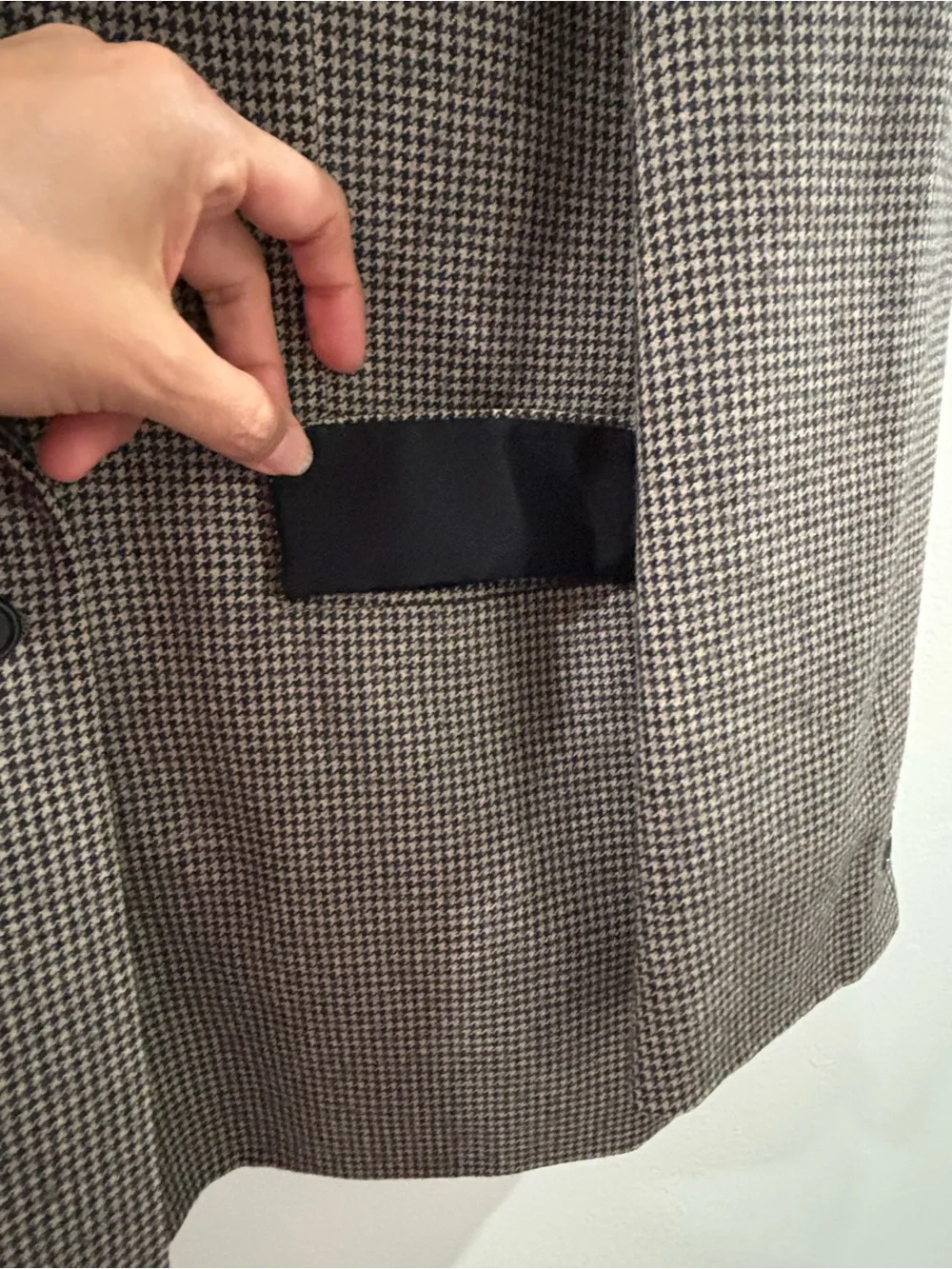 Oscar de la Renta Double-Breasted Houndstooth Blazer in Brown and Black