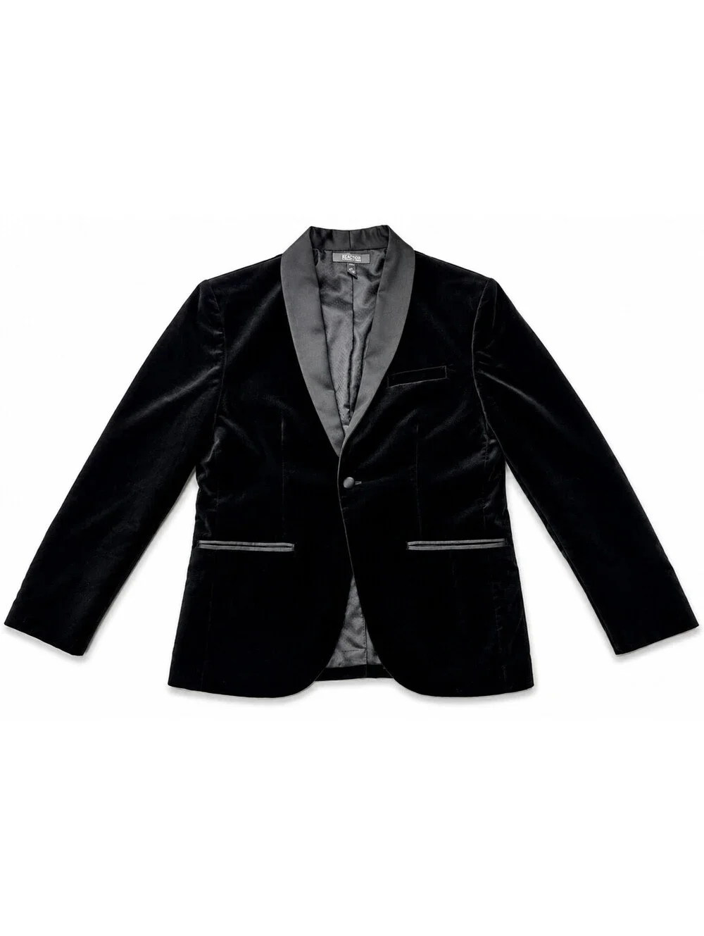 Kenneth Cole Reaction Men’s Large Black Velvet Tuxedo Blazer Satin Lapel