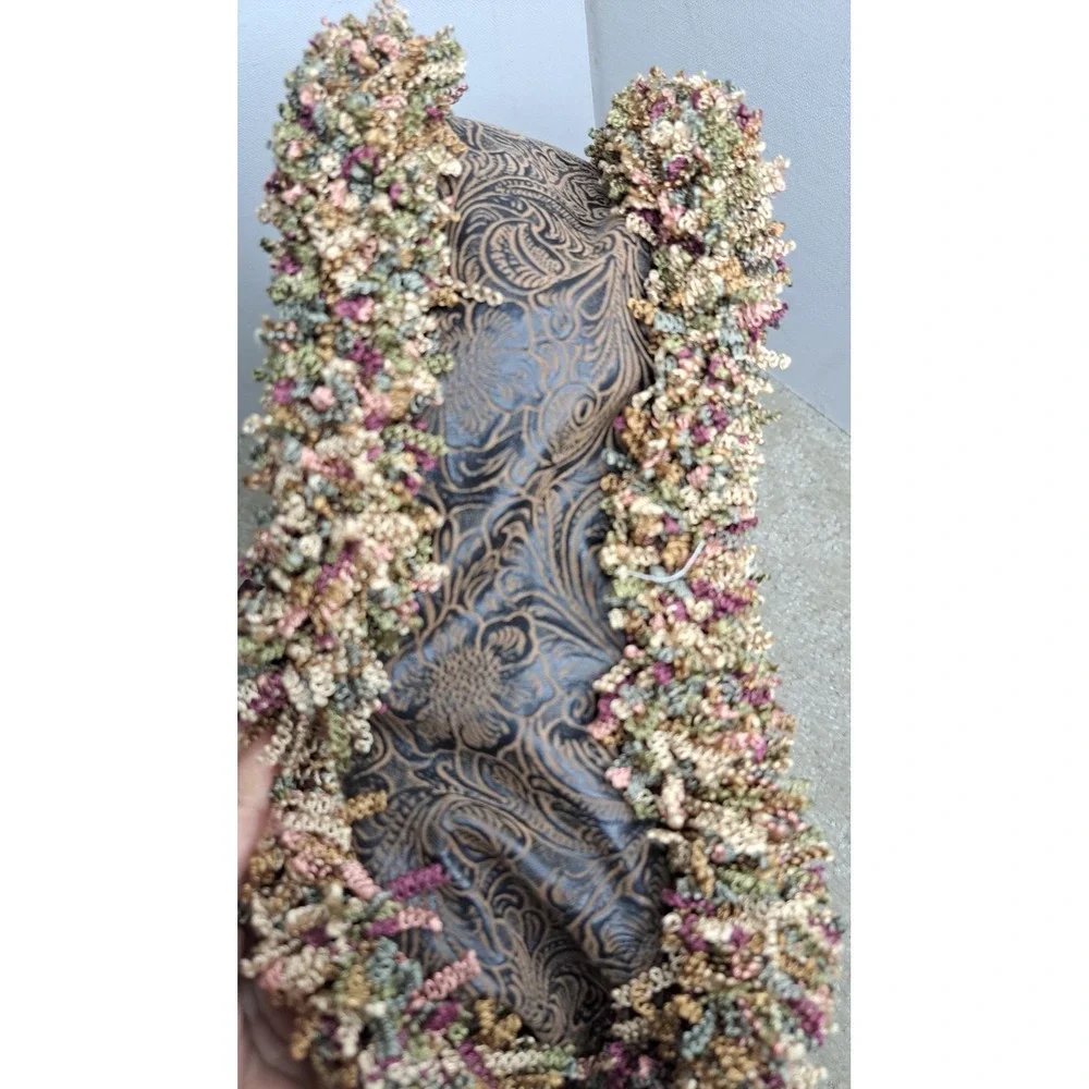Lynnette Furr Wild Wild West Collection Boho Handbag Purse Floral Fringe Vtg