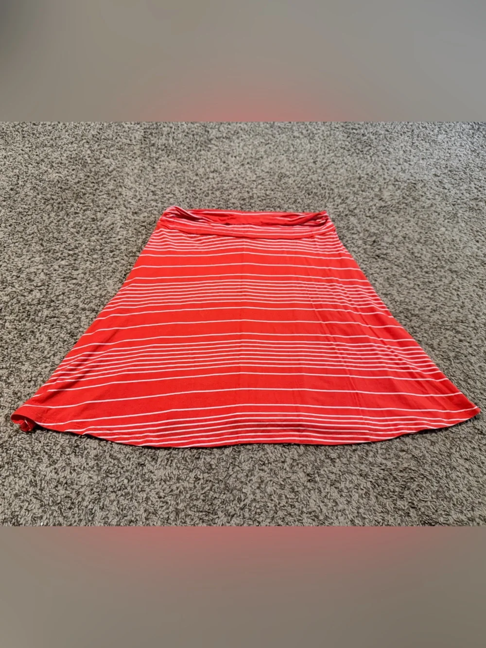 Merona Orange and White Striped Skirt size M