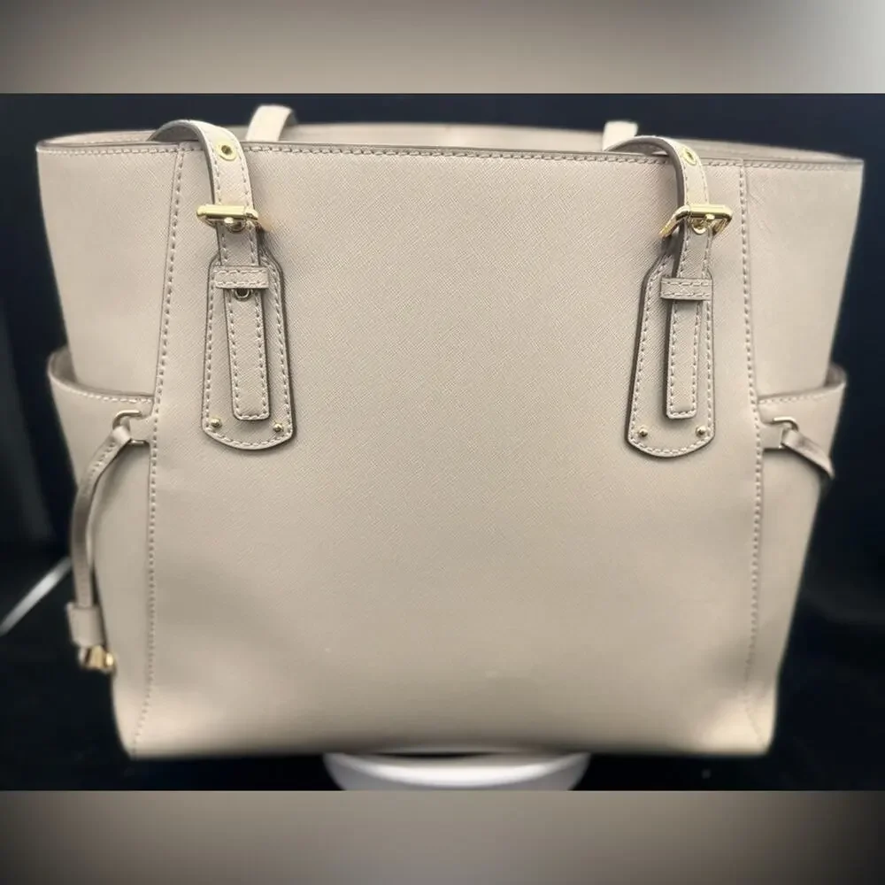 MK Voyager Saffiano Leather Tote | Pearl Gray | Excellent Condition