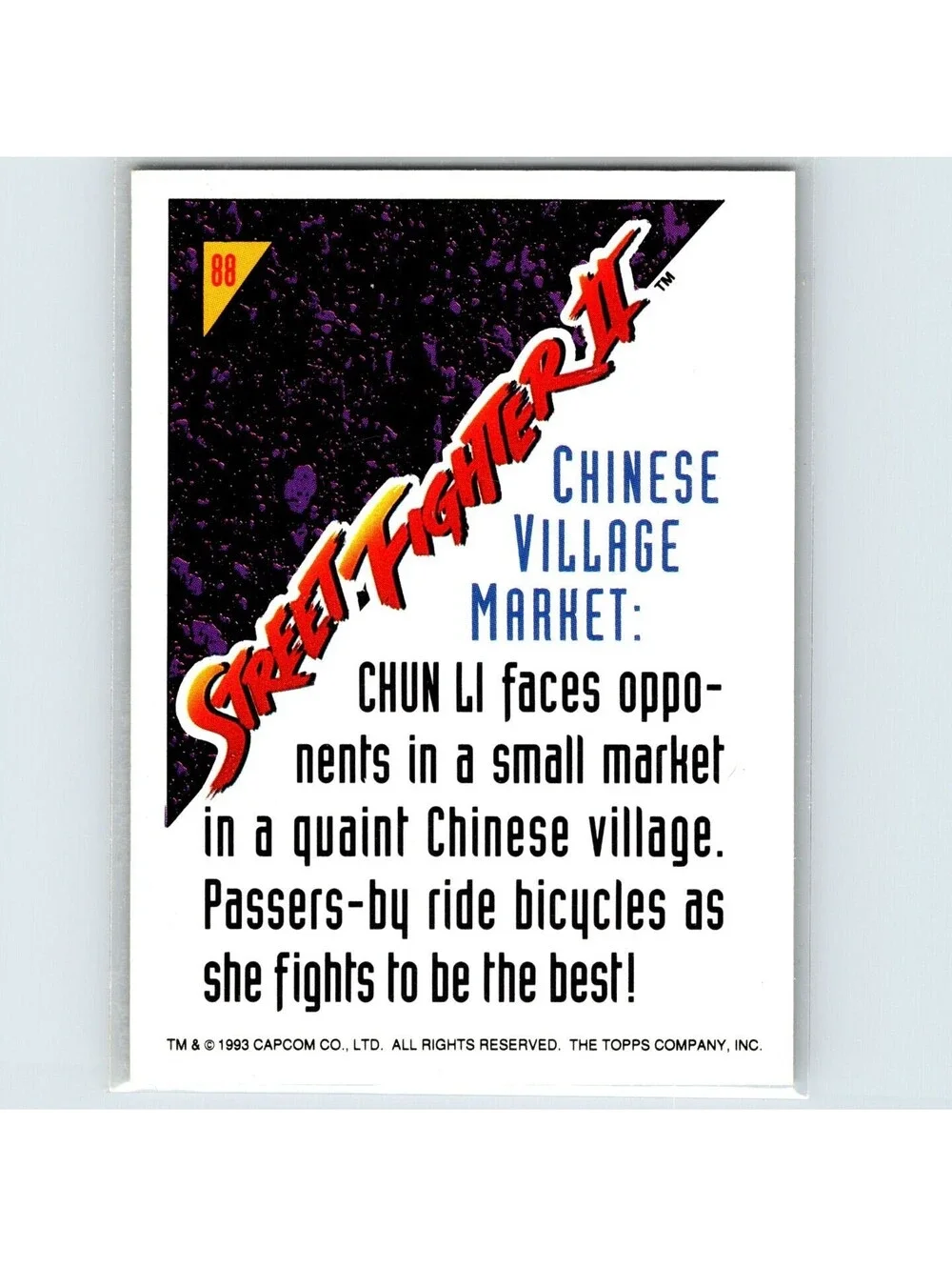 1993 Topps Street Fighter II Chinese Village market #88