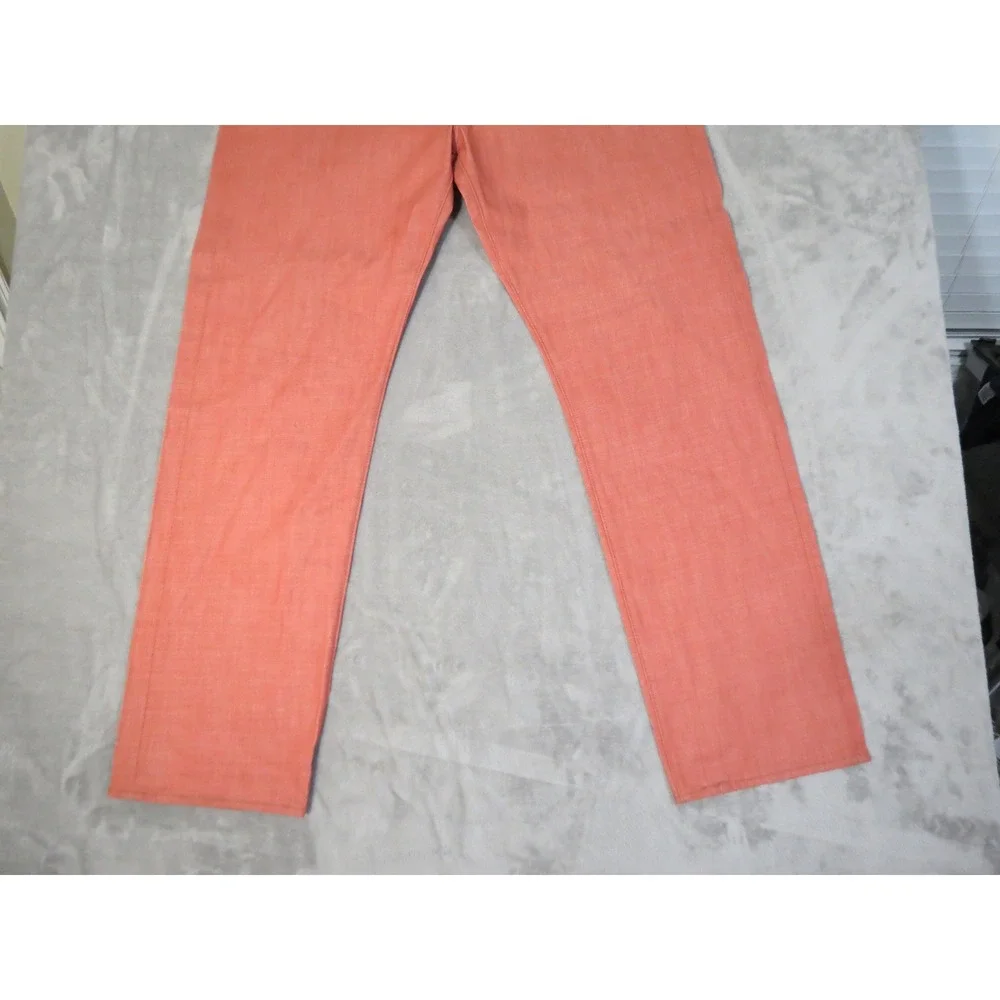 Levi's 501 Jeans Mens 40x34 Salmon Pink White Oak Cone Denim Straight Leg