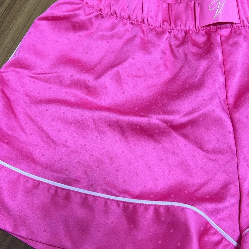 Small Victoria’s Secret pink satin silky pajama shorts hot pink