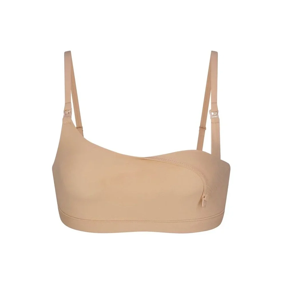 SKIMS Fits Everybody Maternity Nursing Scoop Bralette Set of 2 Clay Sand M NEW