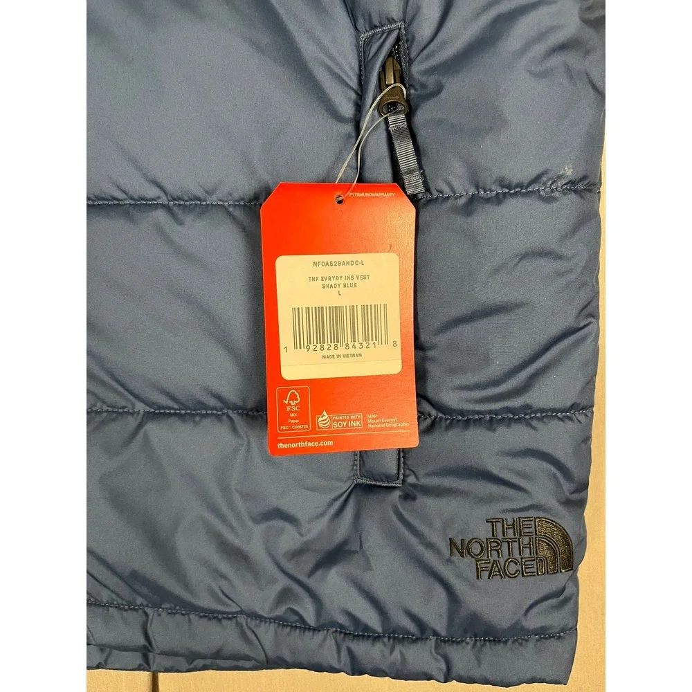 The North Face Vest Mens Large Everyday Insulated Blue Puffer Logo NEW