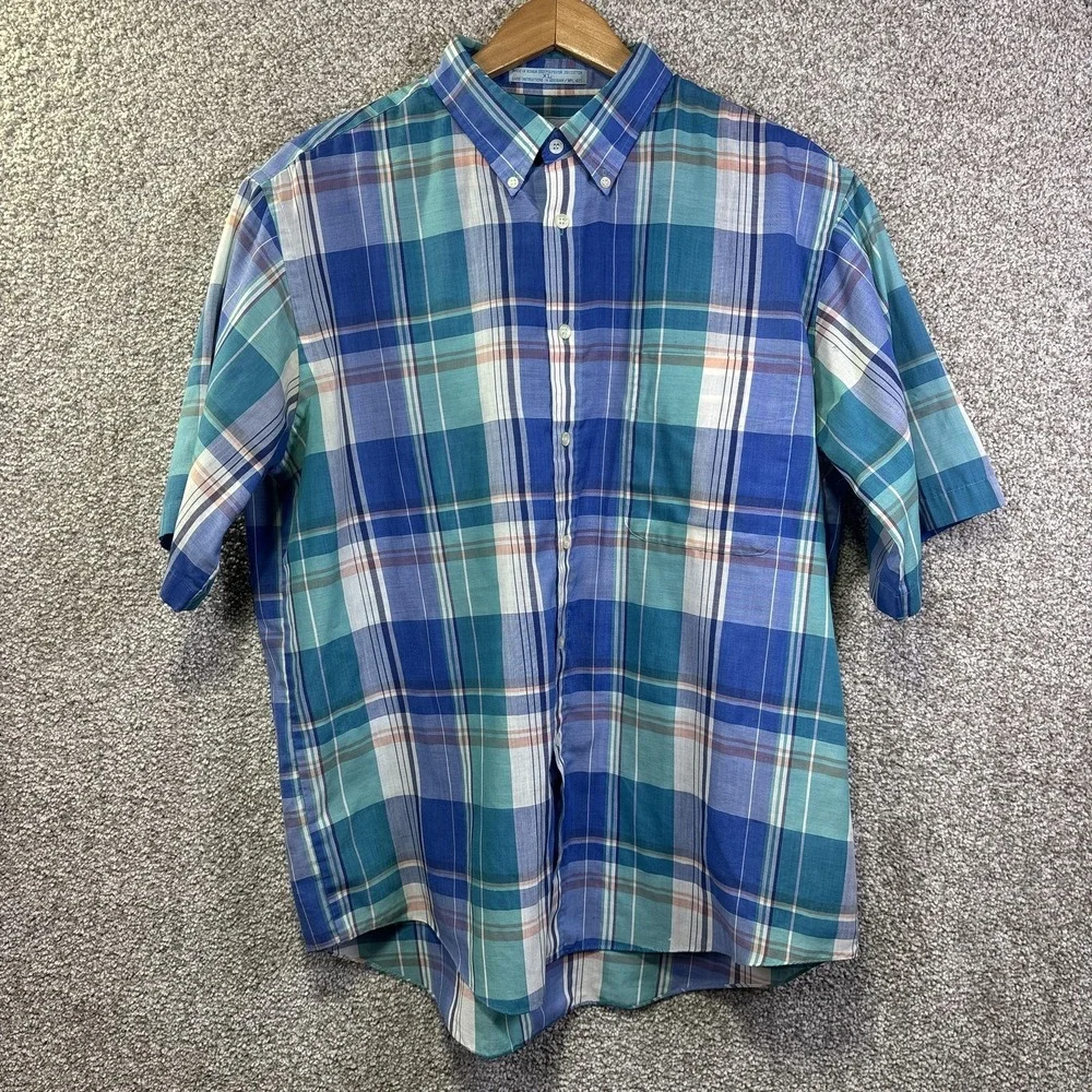 Vintage Levi's Shirt‎ Mens XL Plaid Short Sleeve Button Down Colorgraphs