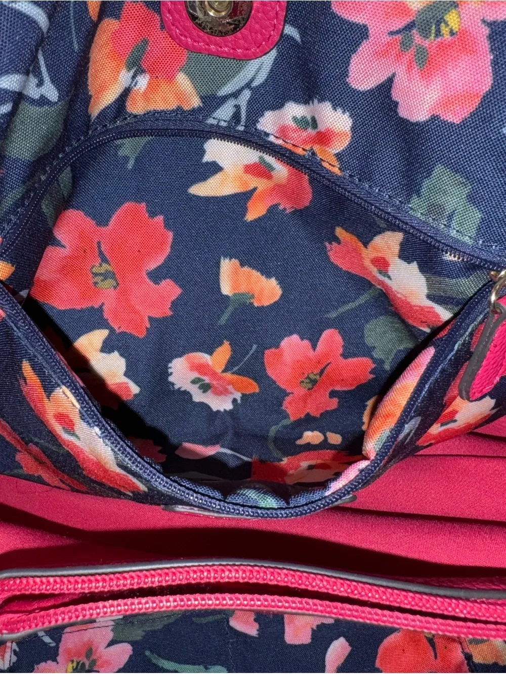 Nanette Lepore Fuchsia Pebbled Vegan Leather Shoulder Bag Tote