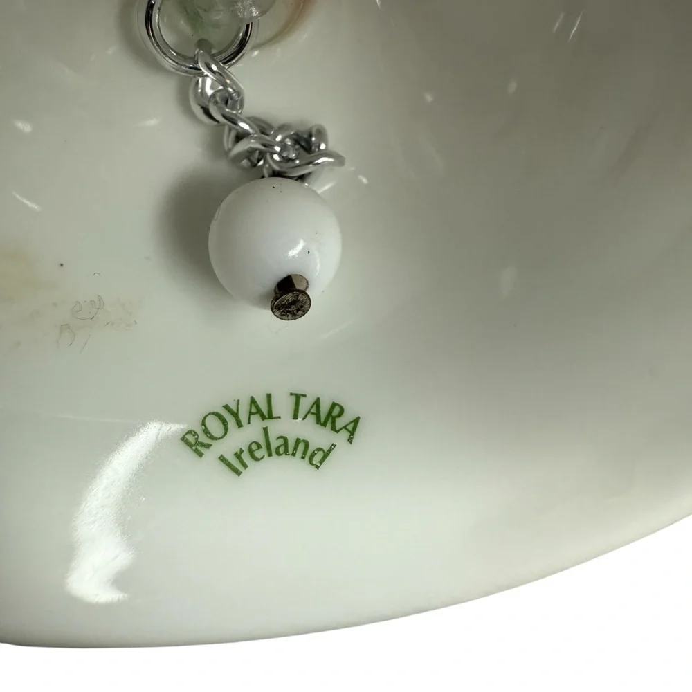 Irish Ornament Royal Tara Porcelain Shamrock Clover Decorated Bell Ireland Made