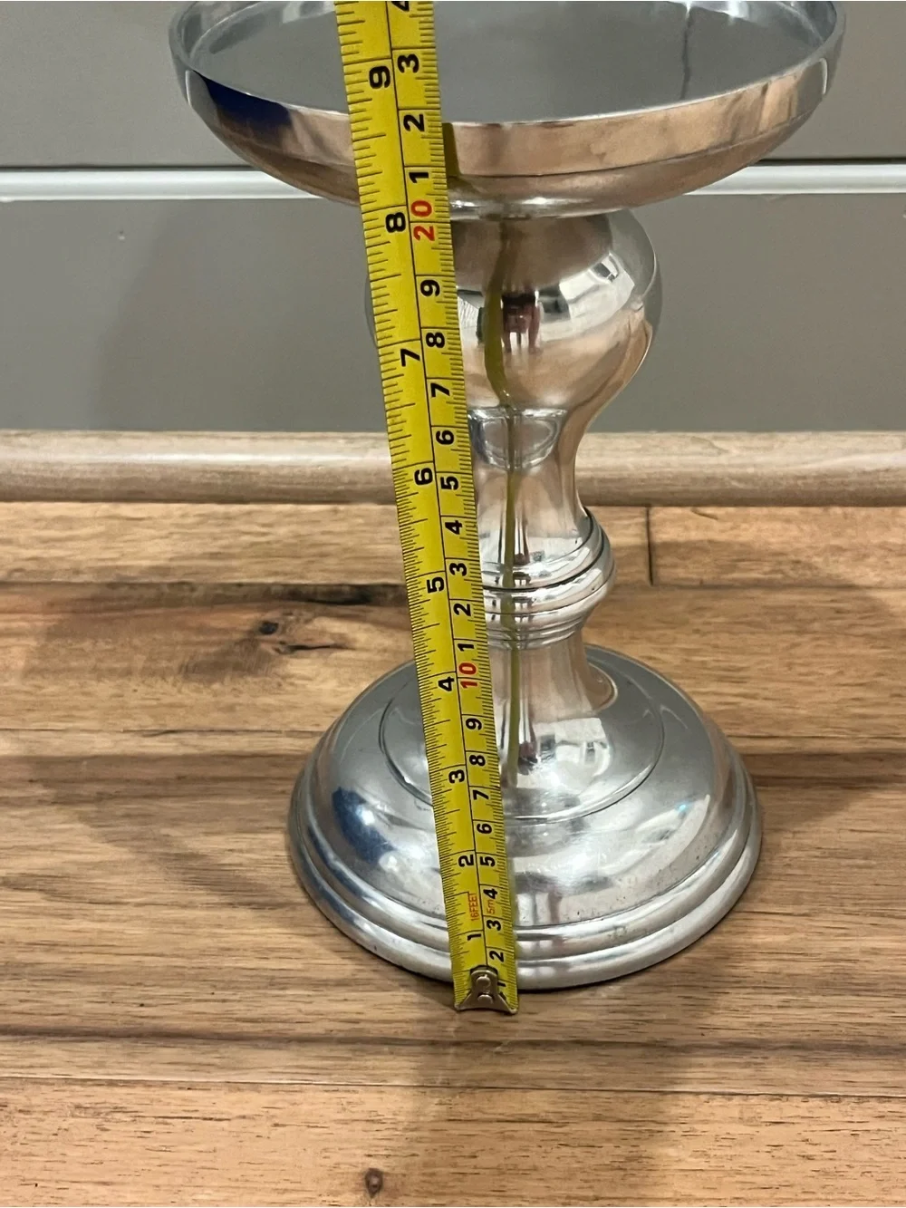 Pottery Barn Silver Turned Pedestal Candle Holder