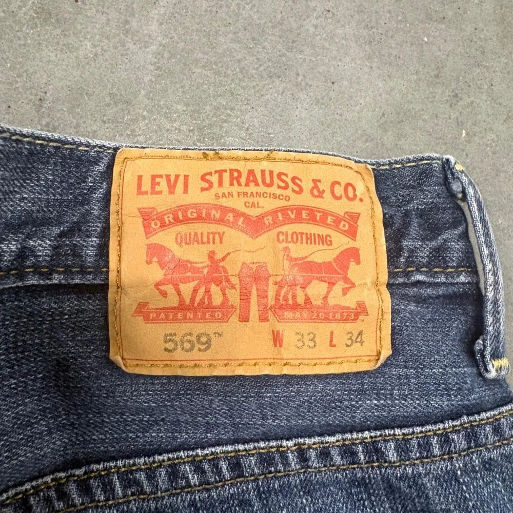 Levis 569 Loose Dark Straight Leg Jeans Mens 33x34 Blue Baggy Skate Denim Pants
