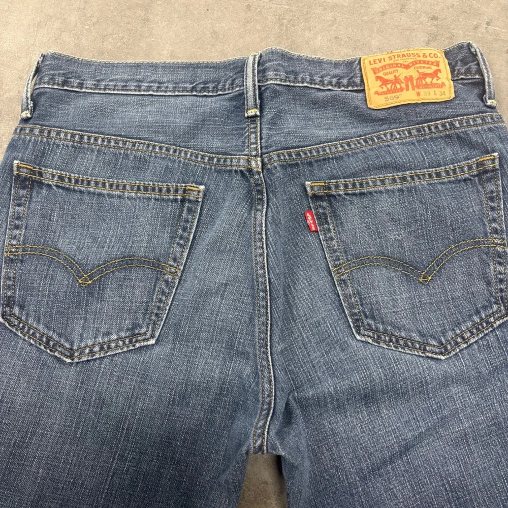 Levis 569 Loose Dark Straight Leg Jeans Mens 33x34 Blue Baggy Skate Denim Pants