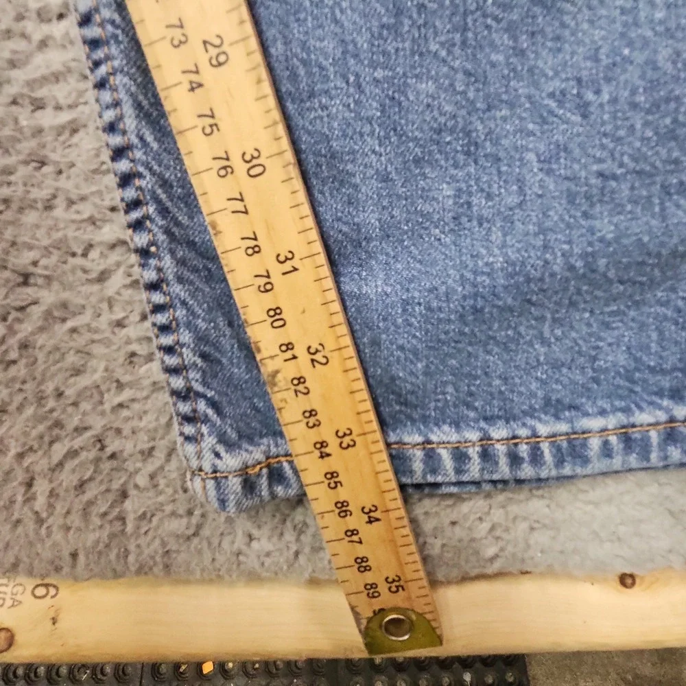 Levis 505 Jeans Mens 34x34 Blue Stretch Denim Relaxed Dad Light Wash Fade Grunge