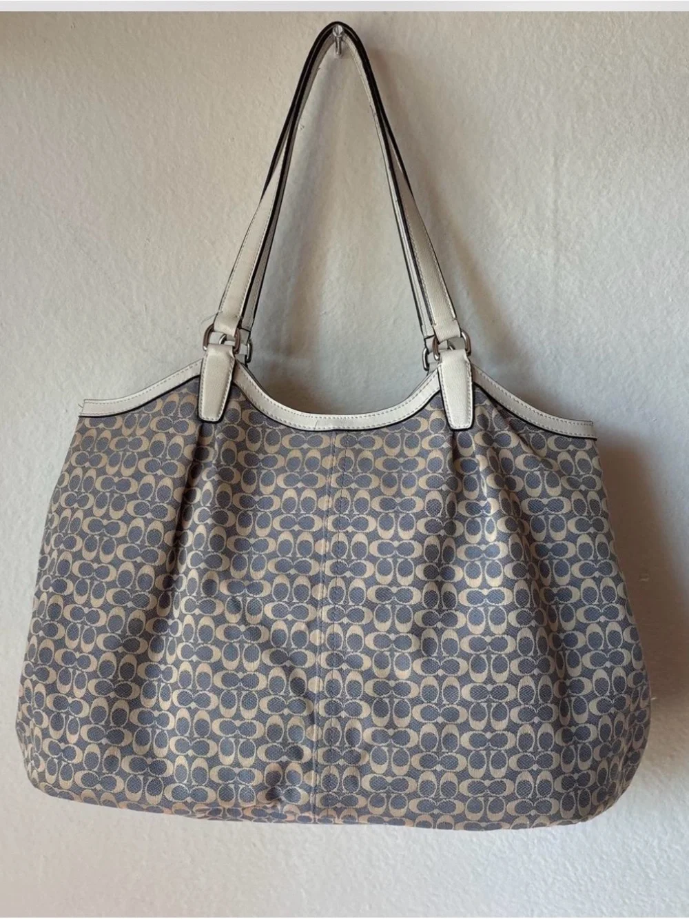 Sold Coach blue and cream