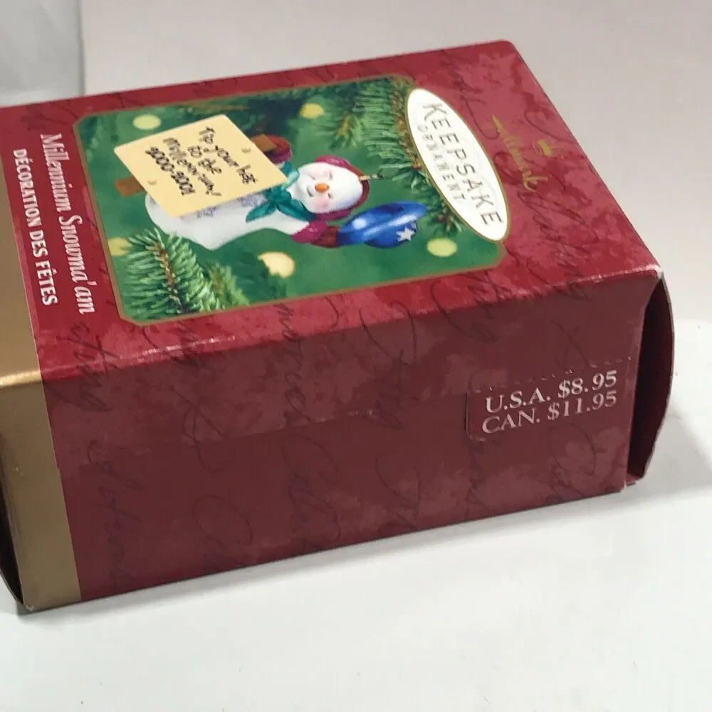 Millennium Snowma'am 2000 Hallmark Keepsake Mini Ornament Snowman 1 3/4