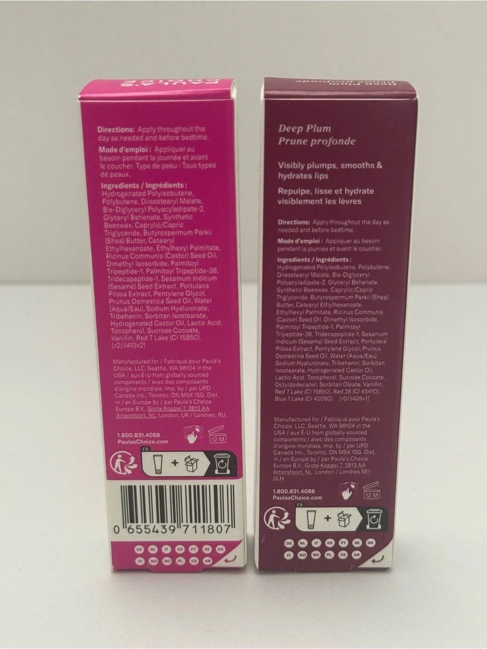 Paula’s Choice Pro-Collagen Peptide Plumping Lip Gloss Balm Duo Pink Plum 2-Pc