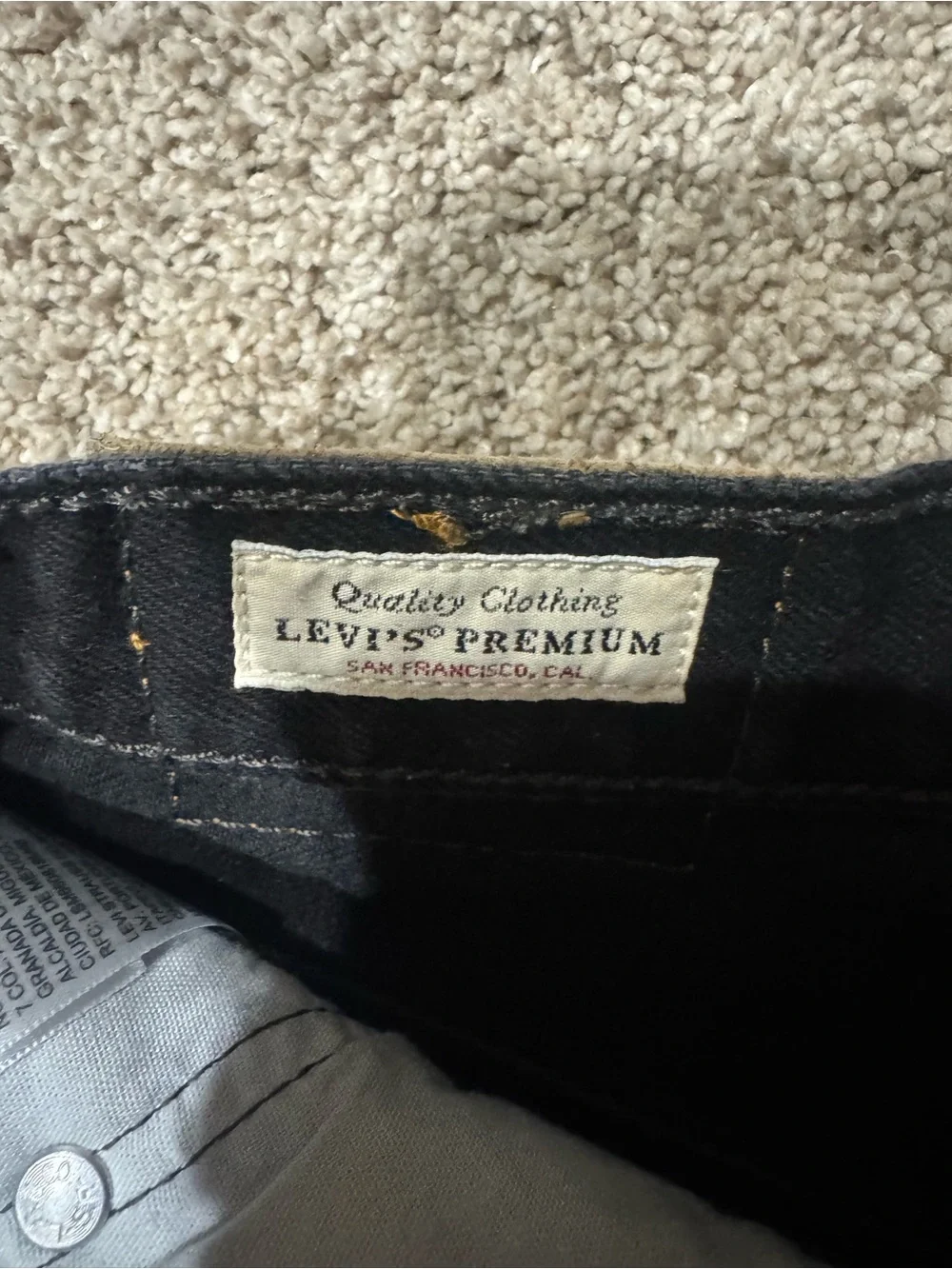 Levi's Black Distressed Button-Fly Denim Shorts