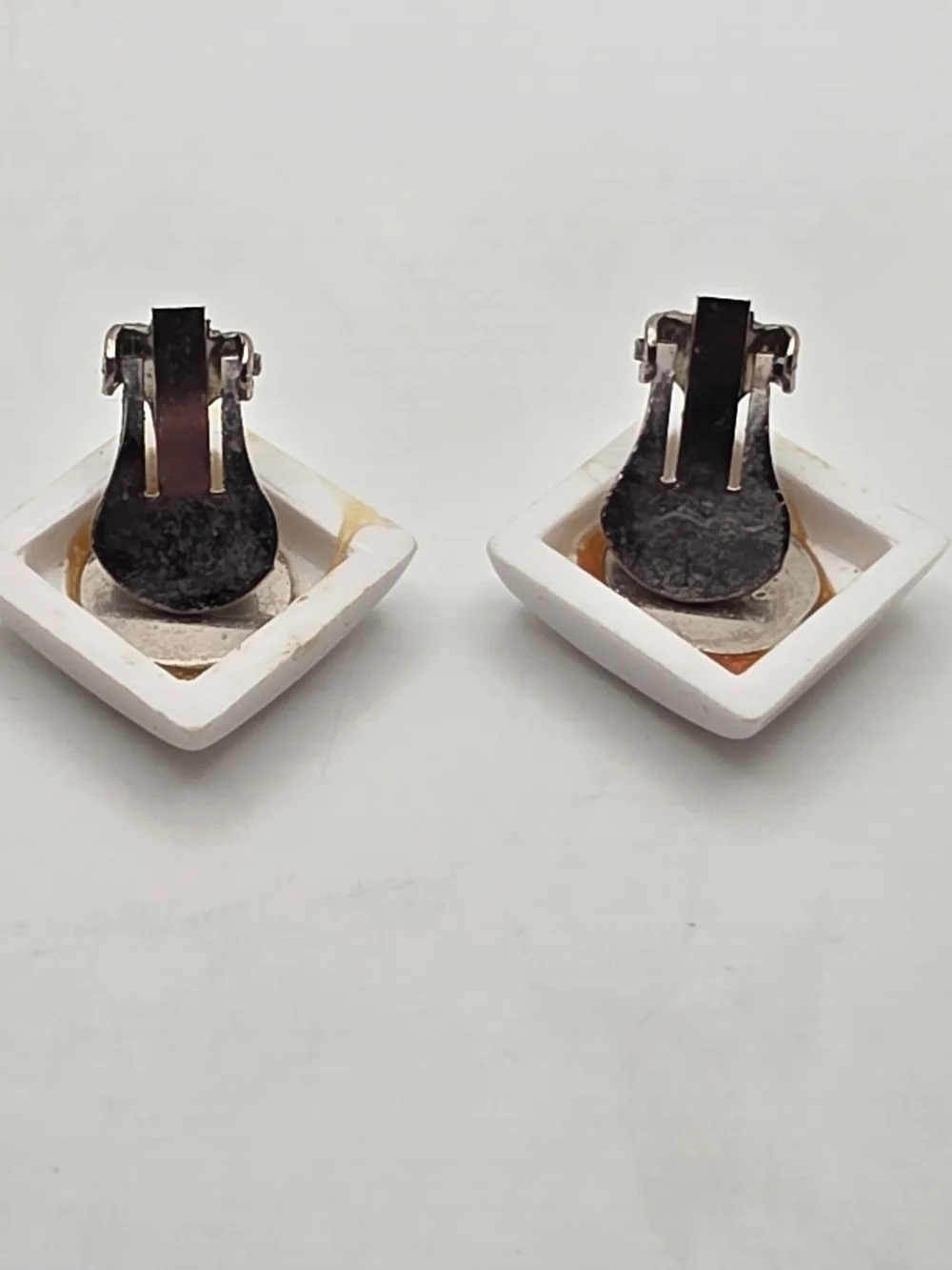 White Diamond Clip-On Earrings