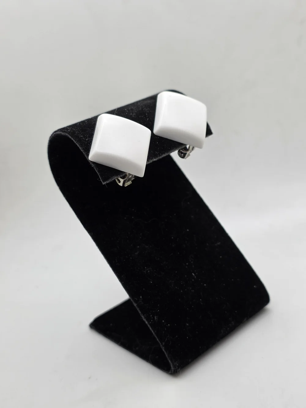 White Diamond Clip-On Earrings