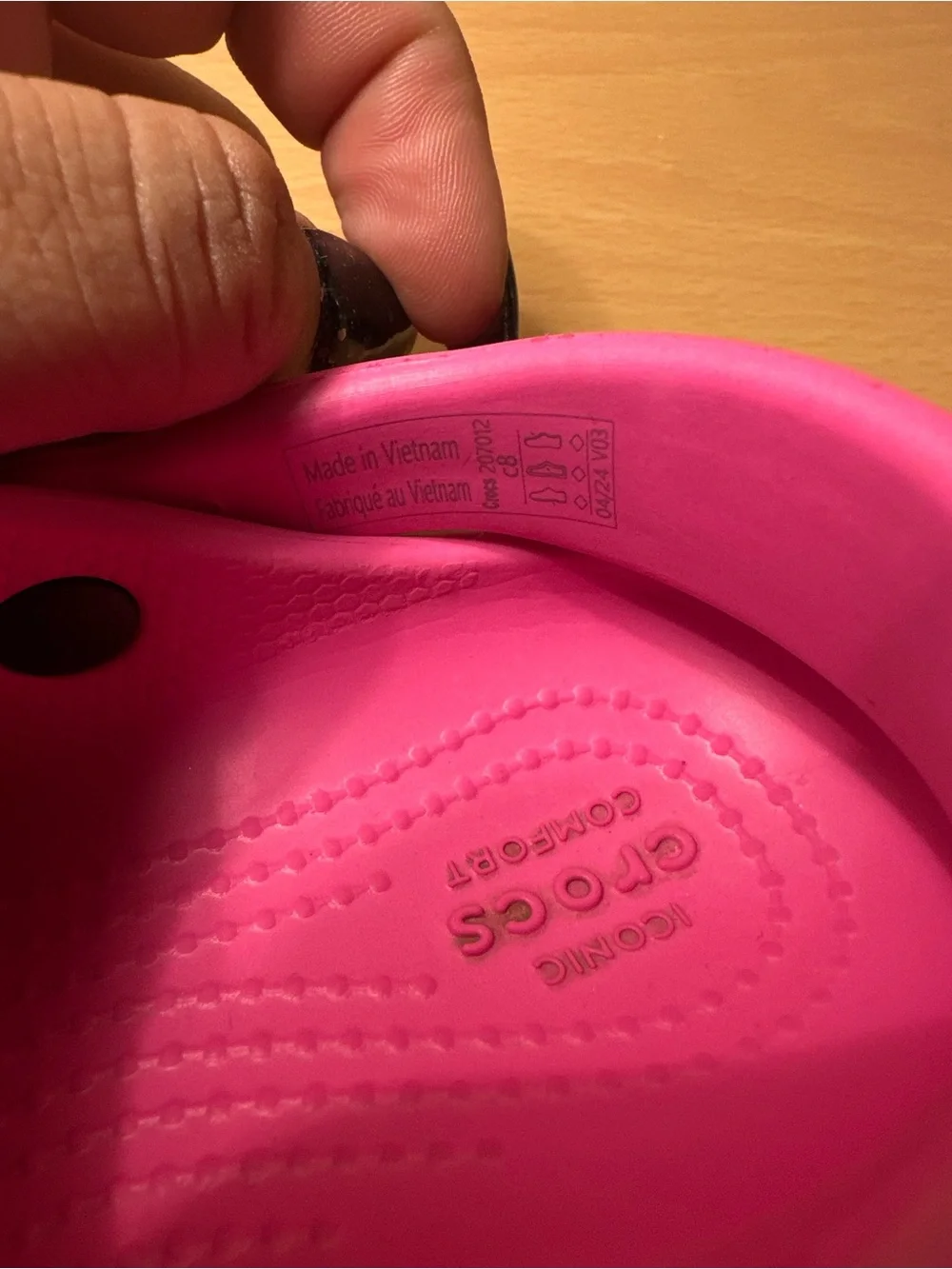 Crocs Classic Clog Pink Slip On Shoes Size C 8