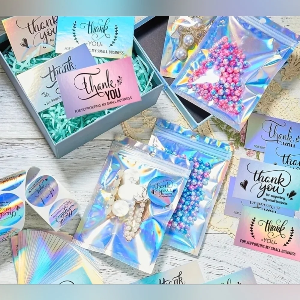 Holographic Pastel 'Thank You' Sticker Pack