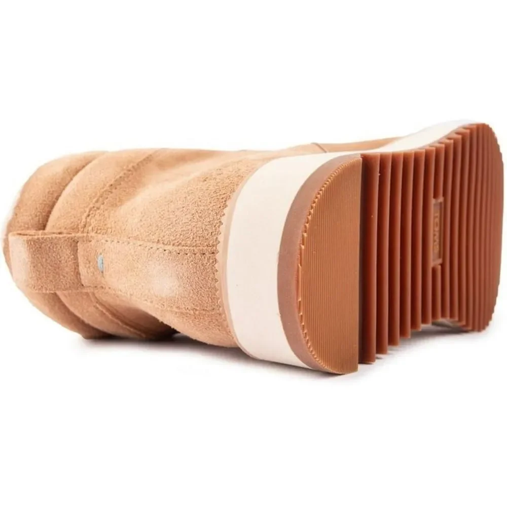 NEW TOMS Mojave Doe Nubuck Fur Lace Up Waterproof Lace-Up Tan Ankle Boots 6