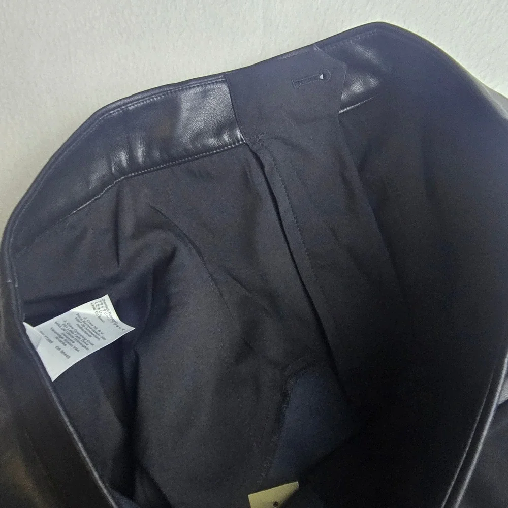 J. Crew 37A‎ NWT Kate Straight-Leg Pant in Faux Leather Black BU141 Size 8