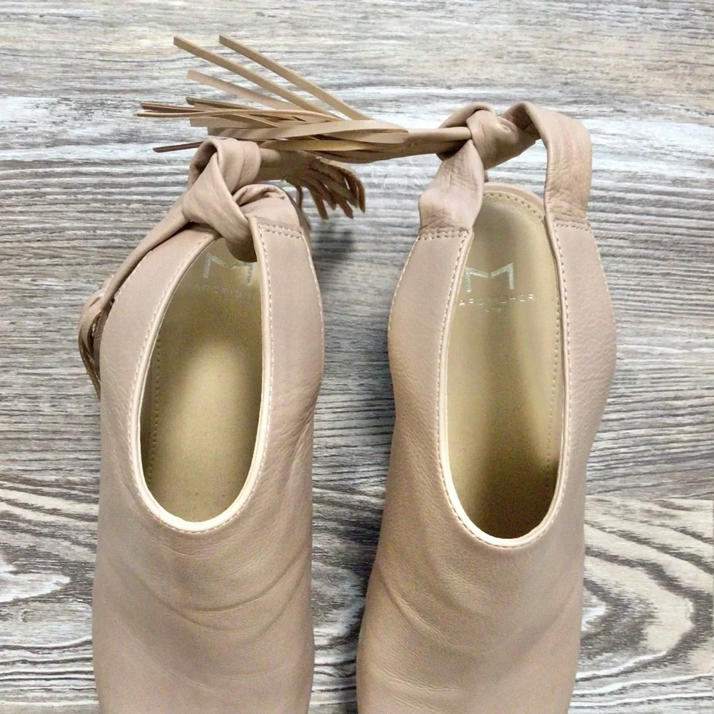 Marc Fisher LTD Tan Leather Cork Platform Sandals 9