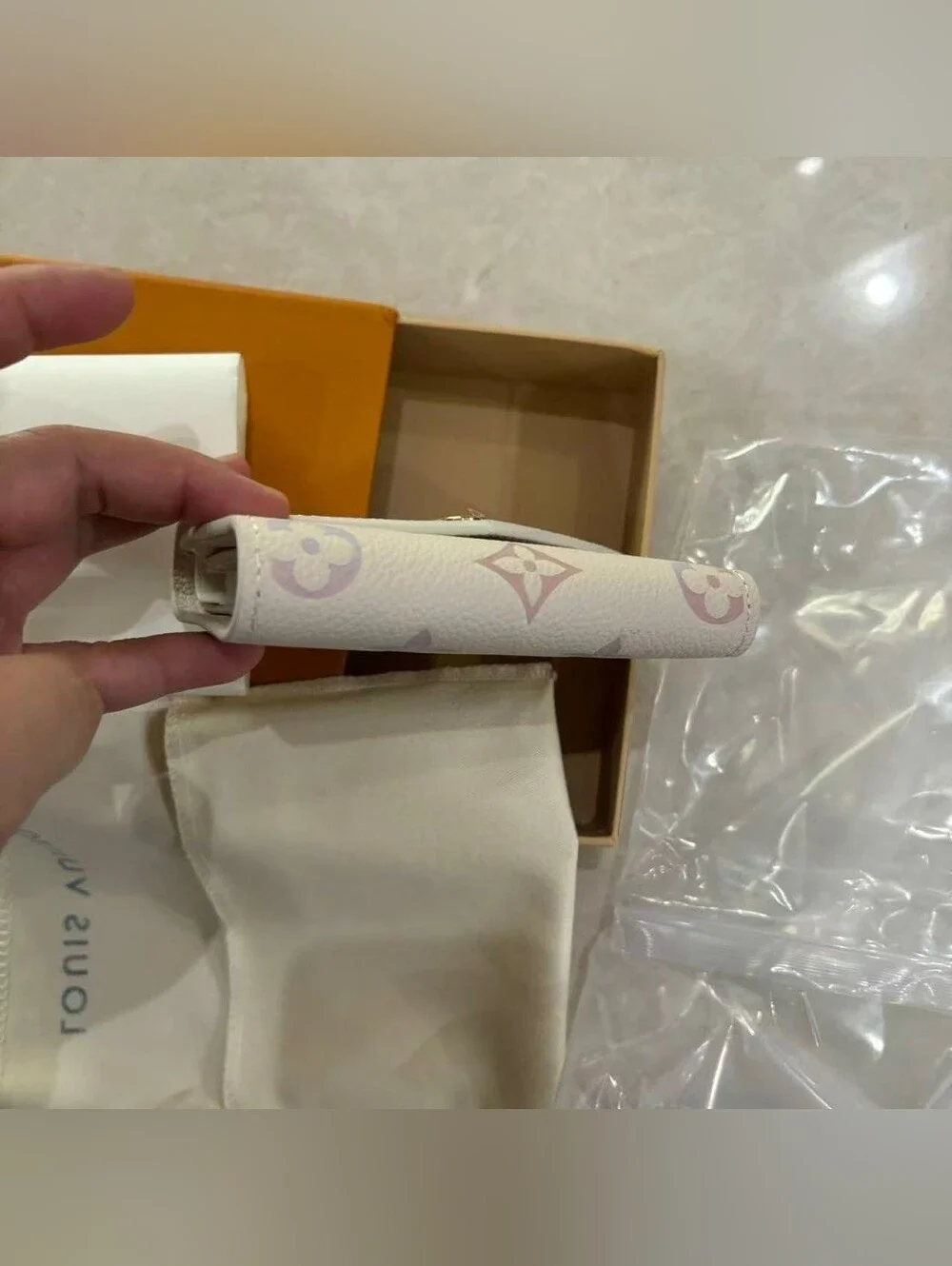Louis Vuitton Pastel Monogram Compact Envelope Wallet - Lavender/Pale Pink