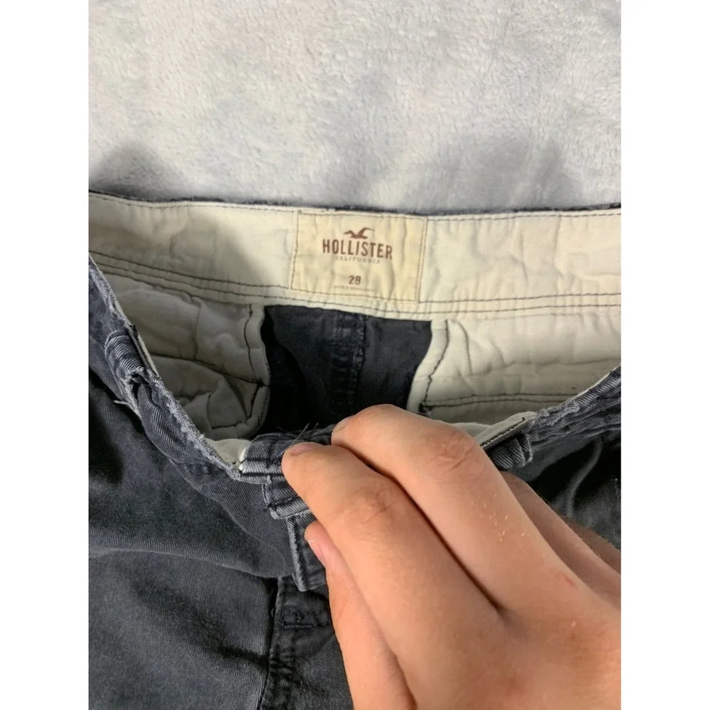 Y2K Lot of 2 Hollister Cargo Shorts Mens 28 Gray Khaki Utility Casual Outdoor