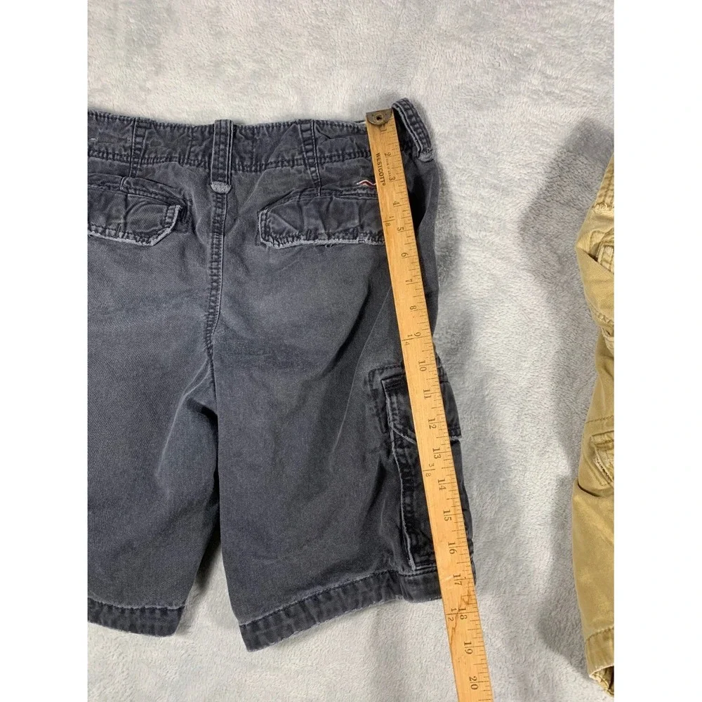 Y2K Lot of 2 Hollister Cargo Shorts Mens 28 Gray Khaki Utility Casual Outdoor