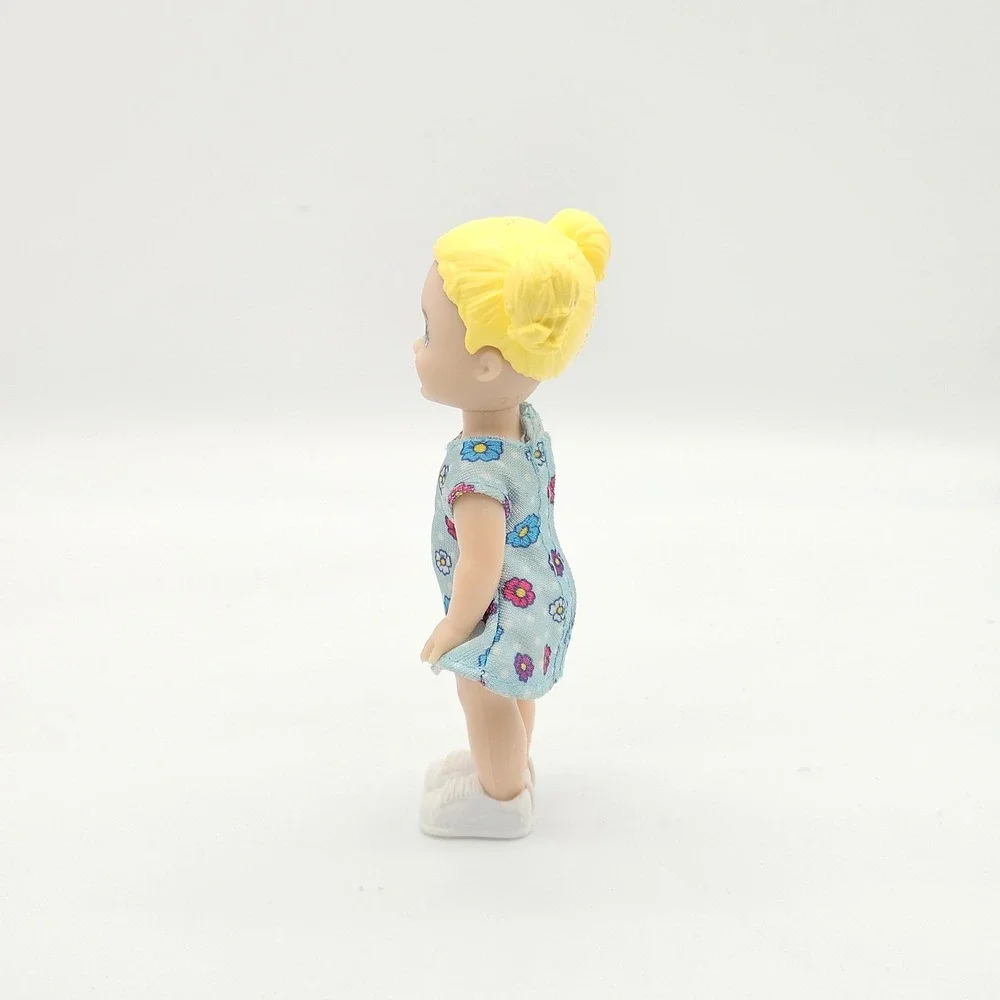 Barbie Club Chelsea Doll Blonde Pigtails Blue Floral Dress White Sneakers Mattel