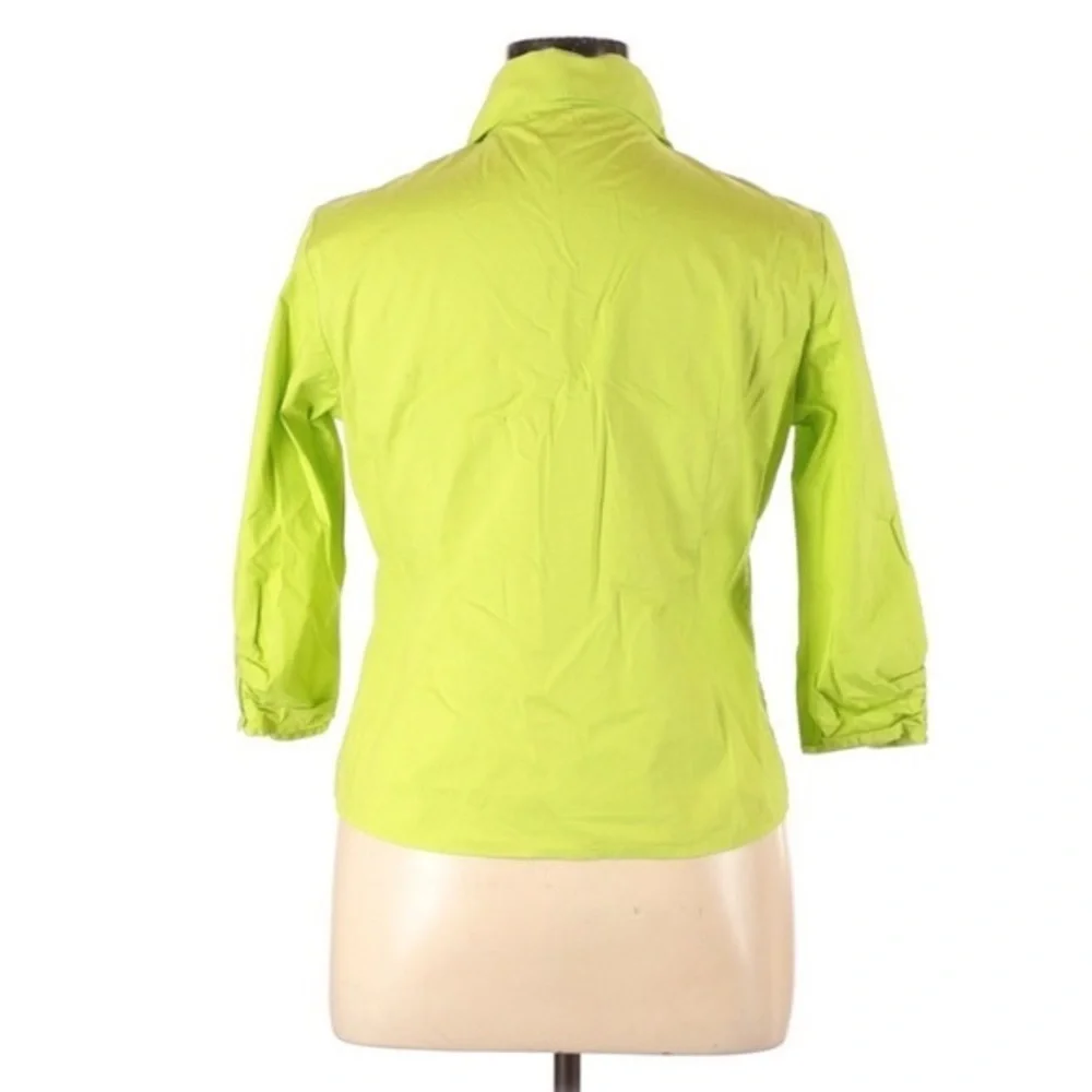 Ravel XL neon‎ green zippered ruched 3/4 length sleeves jacket