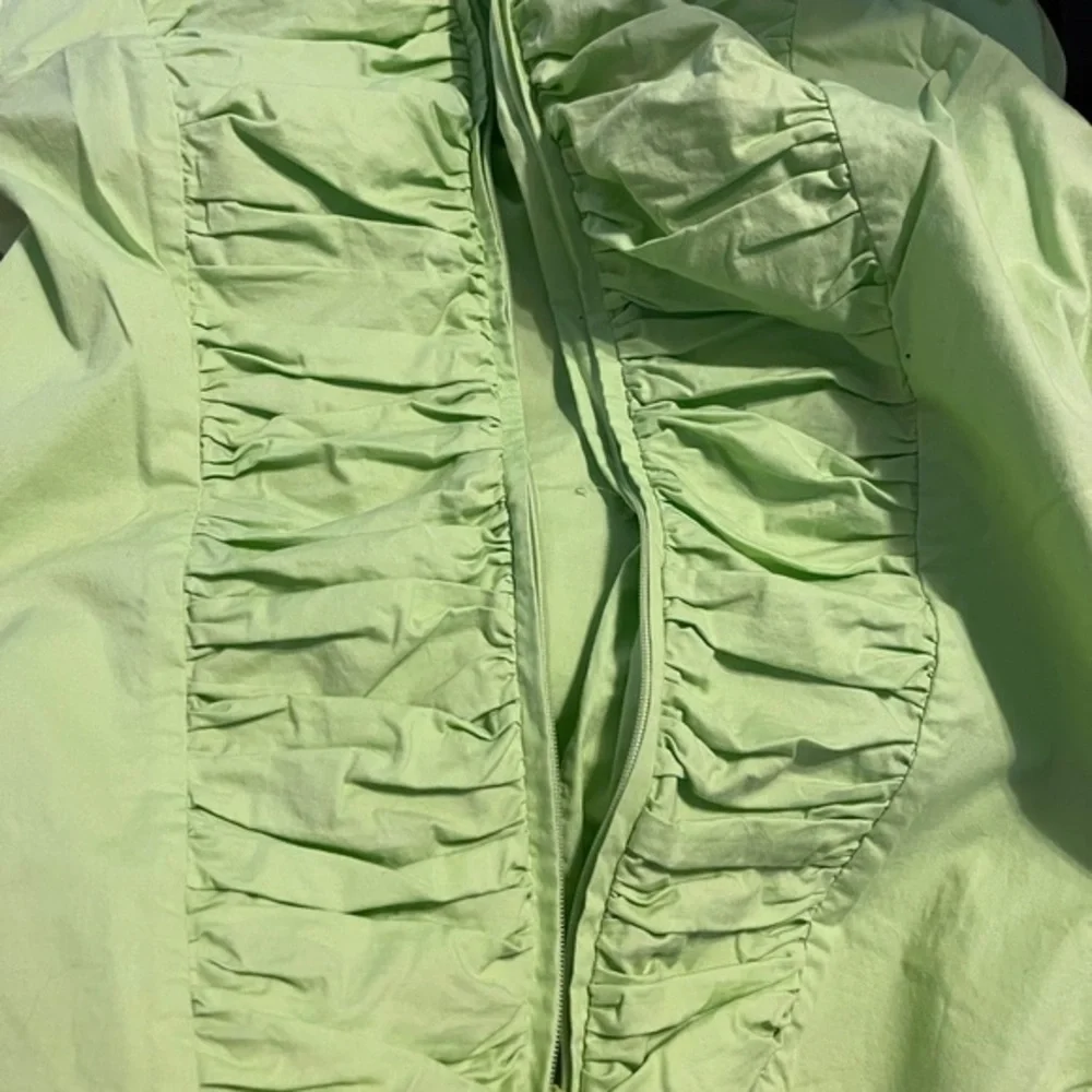 Ravel XL neon‎ green zippered ruched 3/4 length sleeves jacket