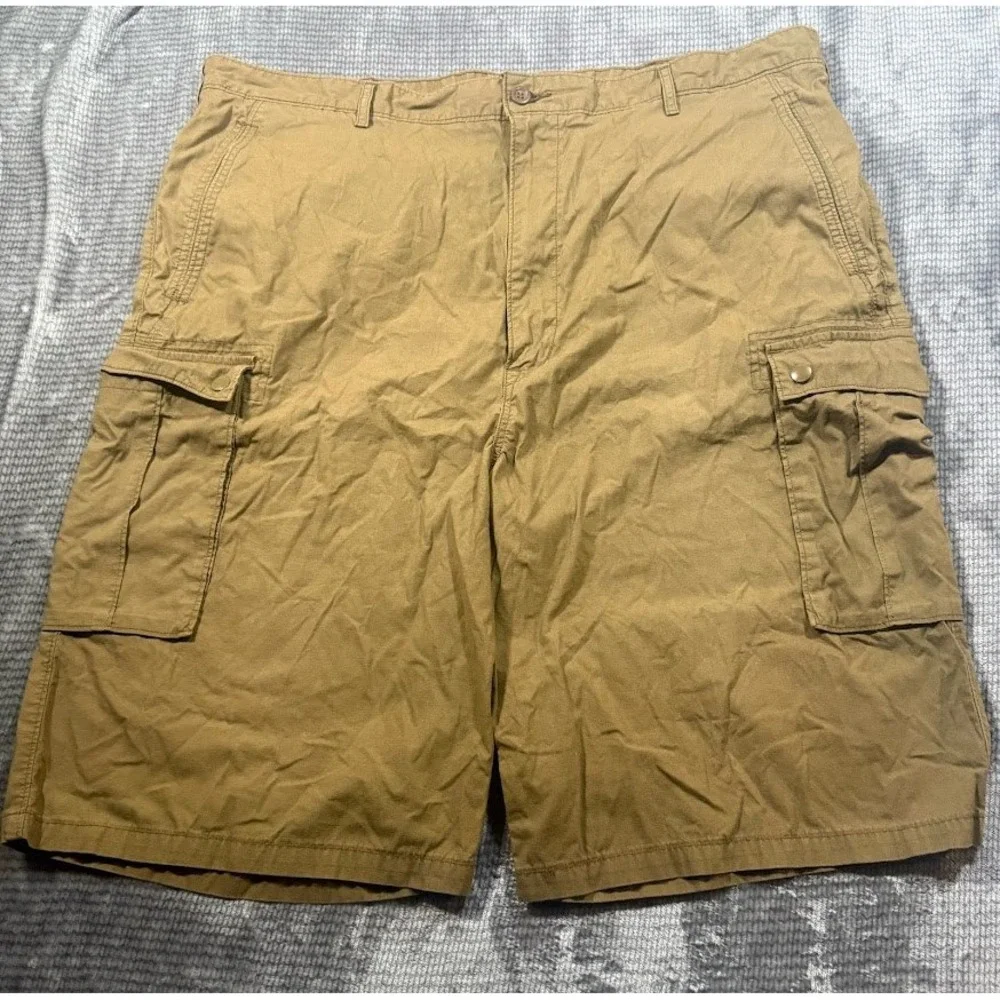 Levi's Mens Khaki Tan Cargo Shorts Multi Pocket‎ Utility Hiking Casual 44X12
