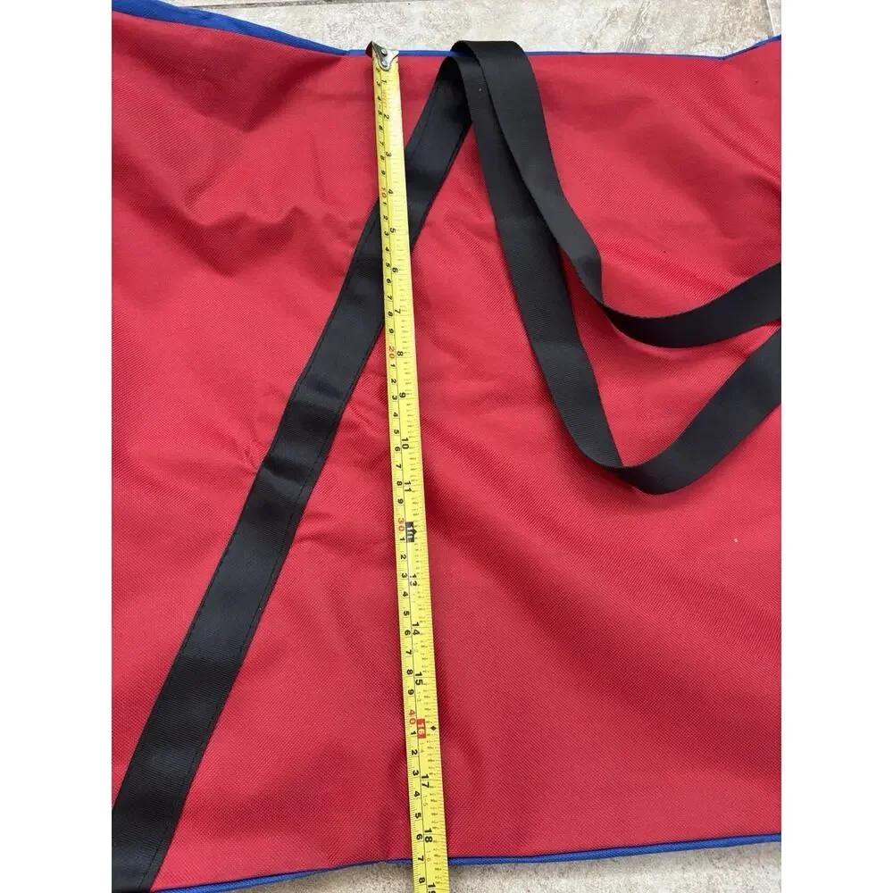 Large Heavy Duty Zippered Storage Carry Bag Red Blue 45” Long Handles