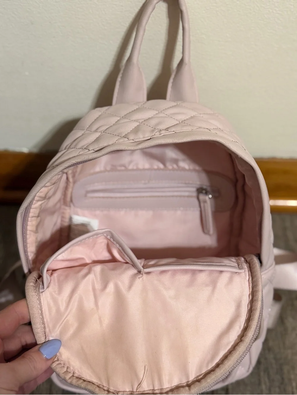 Madden Girl Quilted Mini Backpack - Light Pink