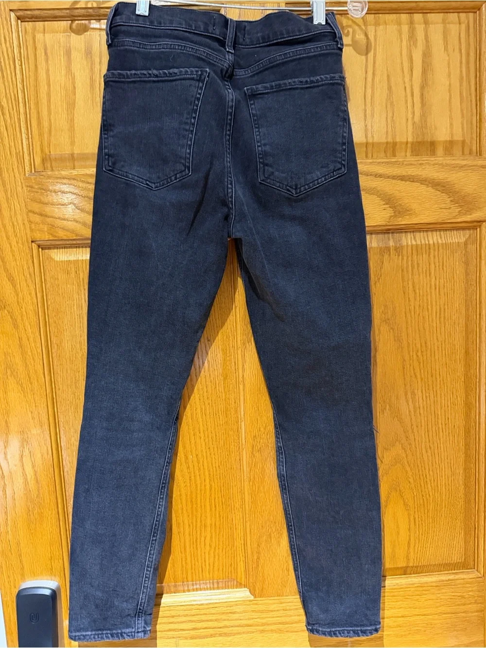 Agolde Black Nico High Rise Jeans with Distressed Knees
