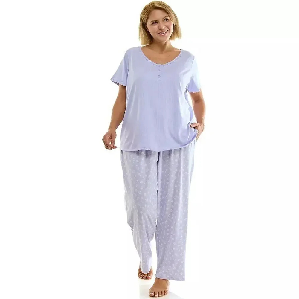 Croft & Barrow 3X Pajamas Cozy Lux Soft Sleep Set Purple Lilac Pockets Stretch