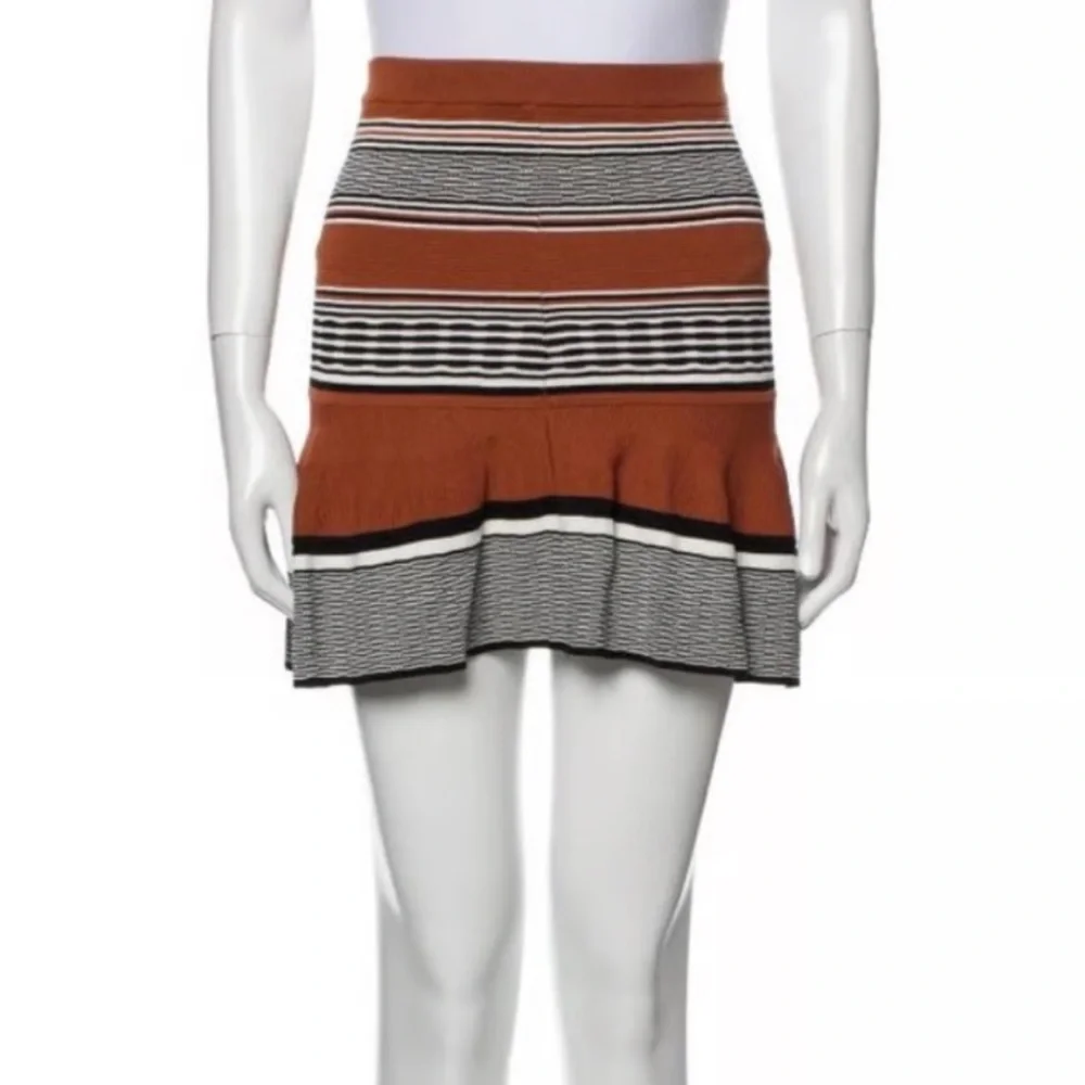 Sandro Paris Striped Ribbed Mini Skirt