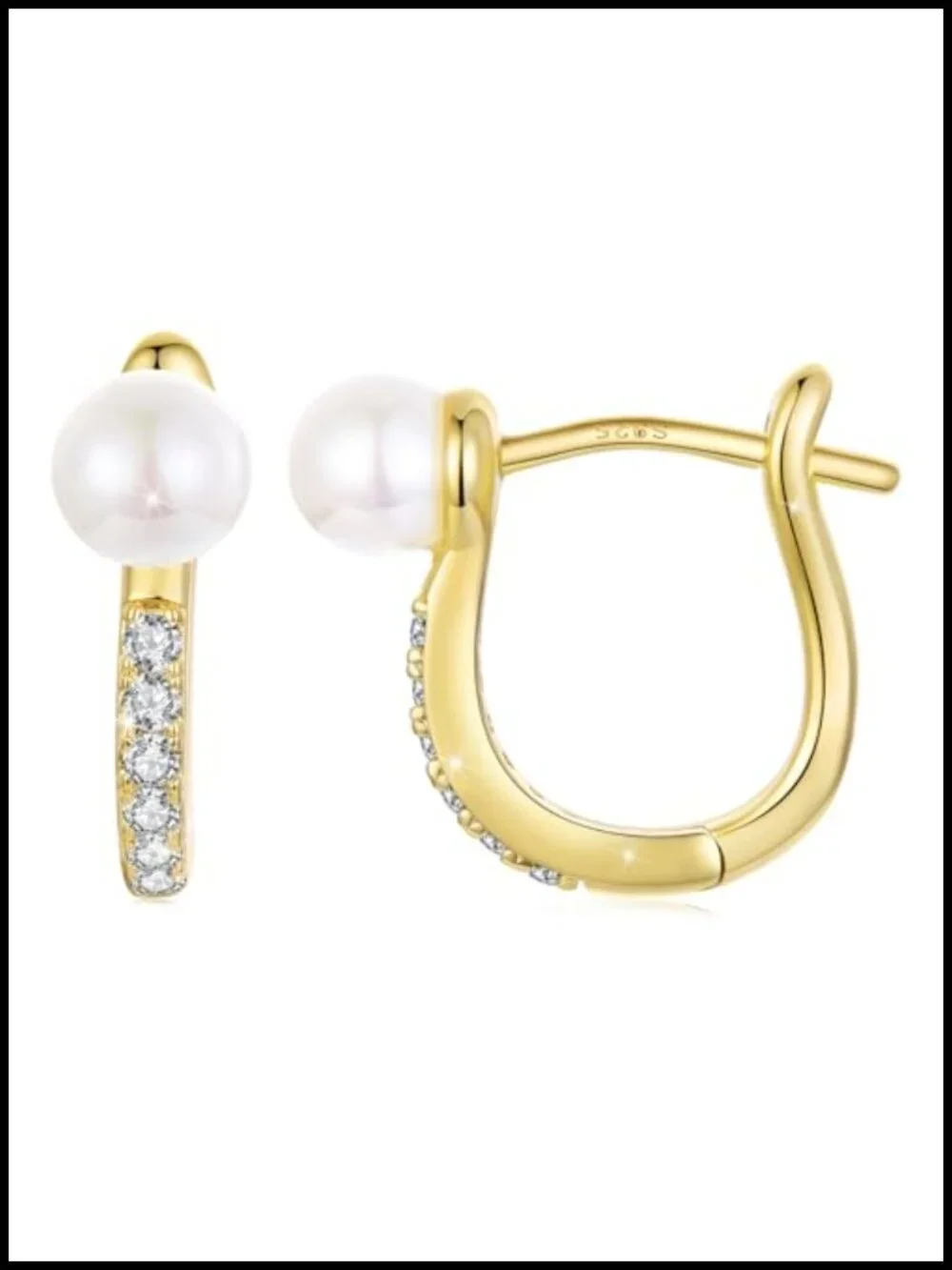 Turquoise Cross Huggie Hoop Earrings 14K Gold Plated Hypoallergenic