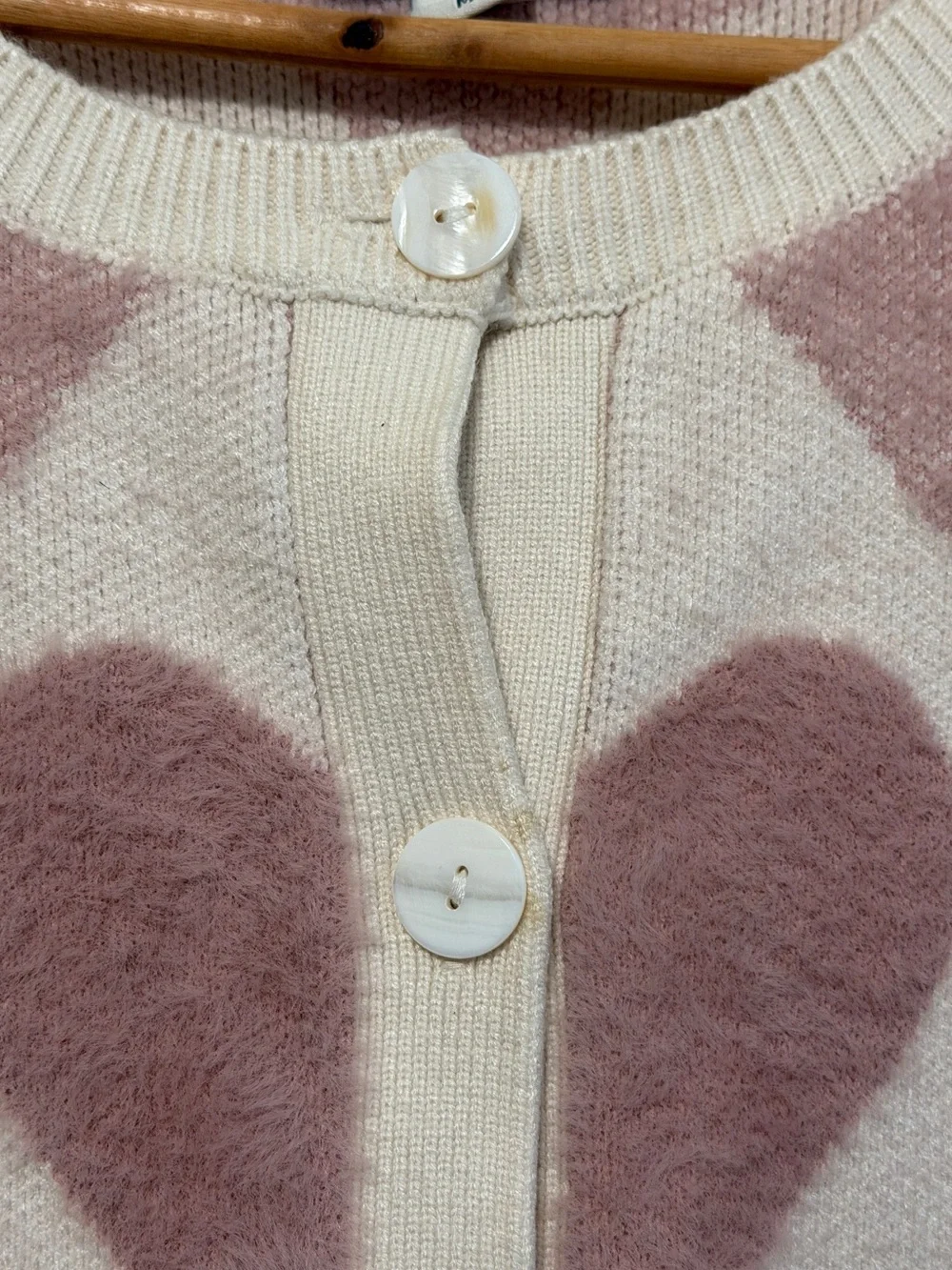 Coldwater Creek Heartfully Yours Cardigan Heart Size Medium Sweater Valentines