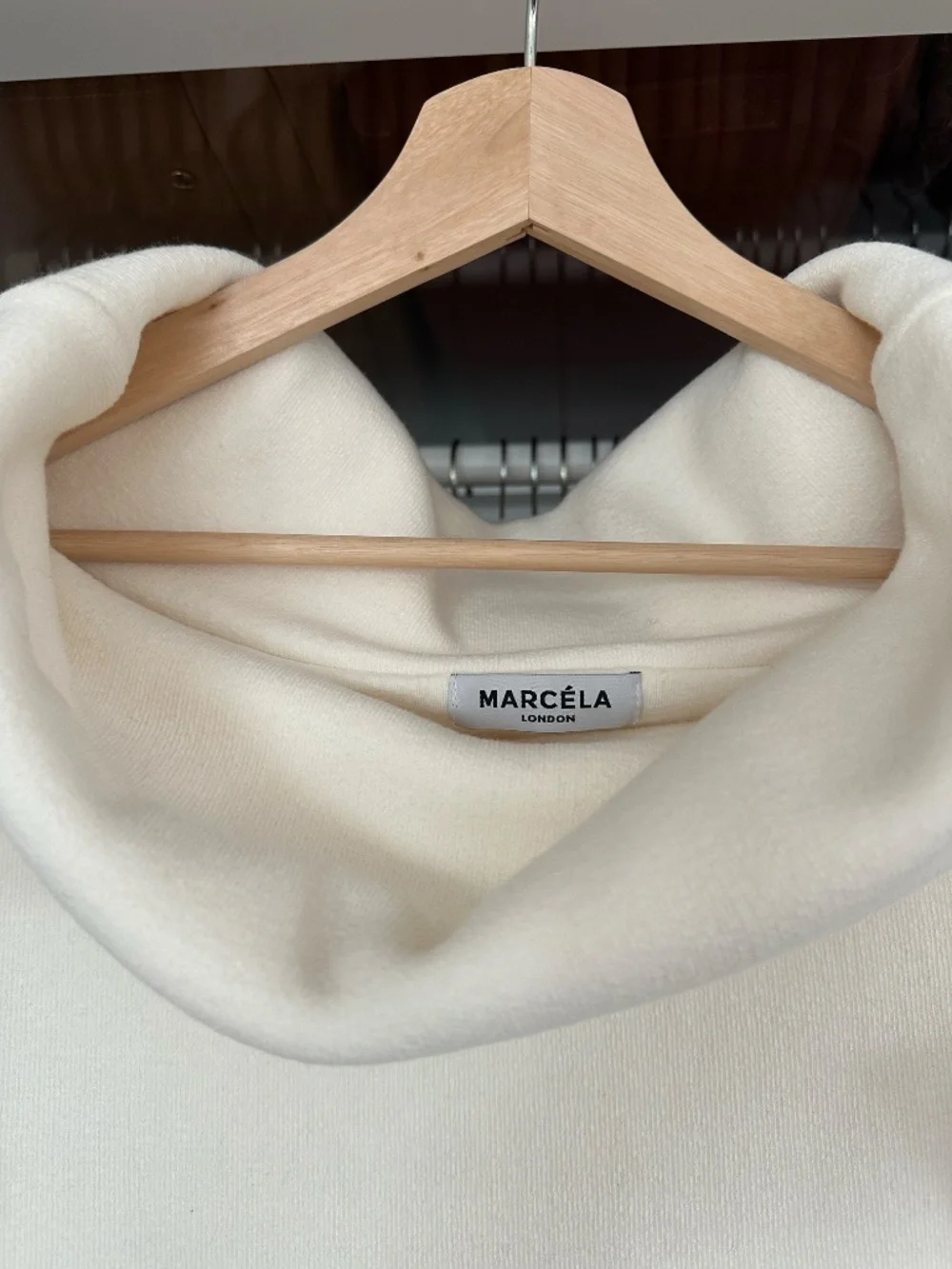 Marcela London cream off-the-shoulder sweater