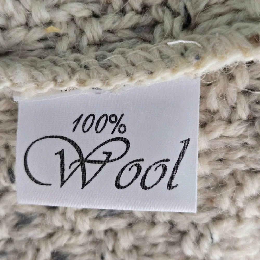 Vtg 100% Wool Aran Country Ireland Womens S Sweater Cottagecore Cozy Fall Winter