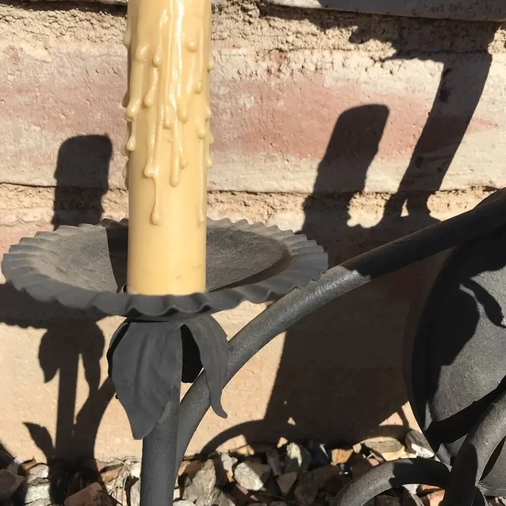 1920S STYLE WROUGHT IRON SPANISH REVIVAL 3 LIGHT WALL SCONCE LAMP LANTERN