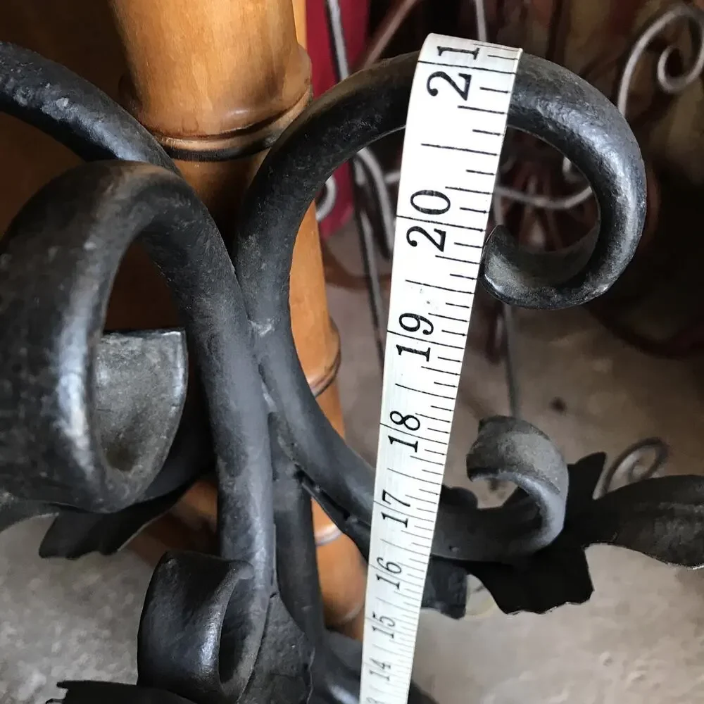 1920S STYLE WROUGHT IRON SPANISH REVIVAL 3 LIGHT WALL SCONCE LAMP LANTERN