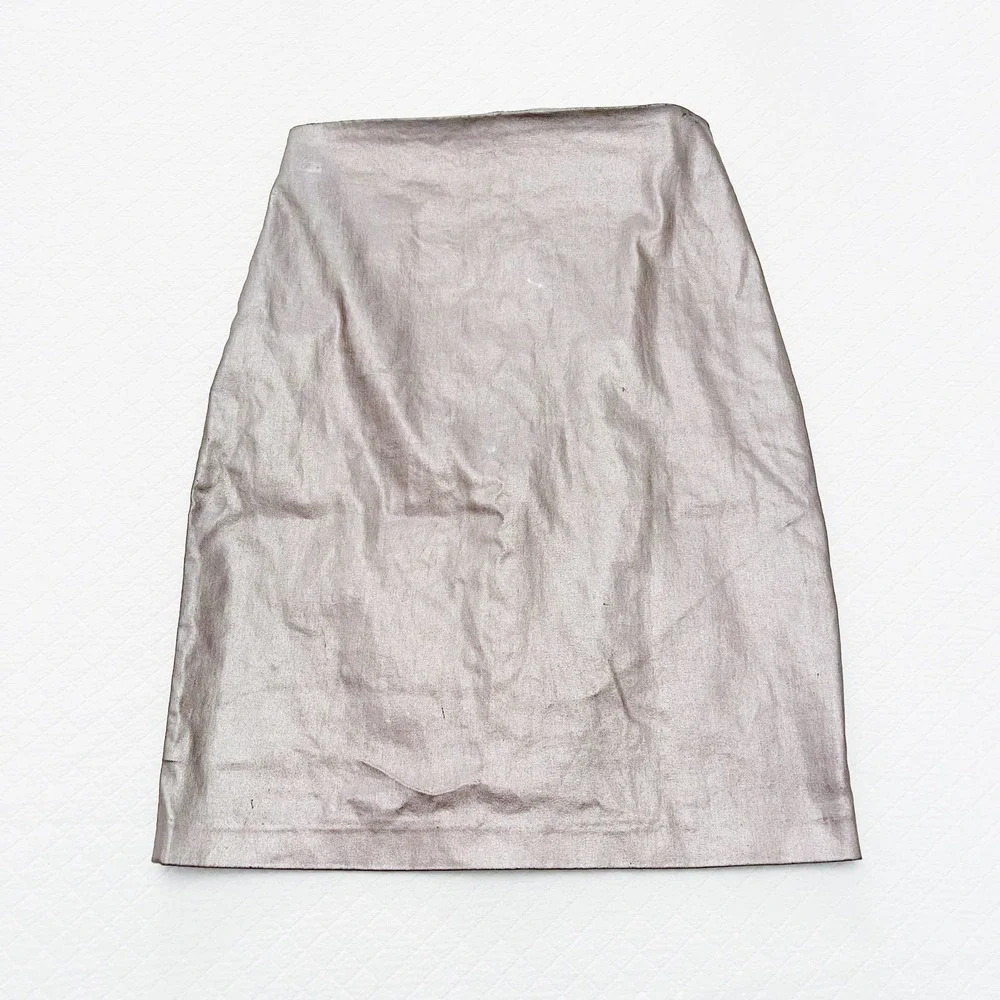All Saints Metallic Copper Pencil Skirt SZ0