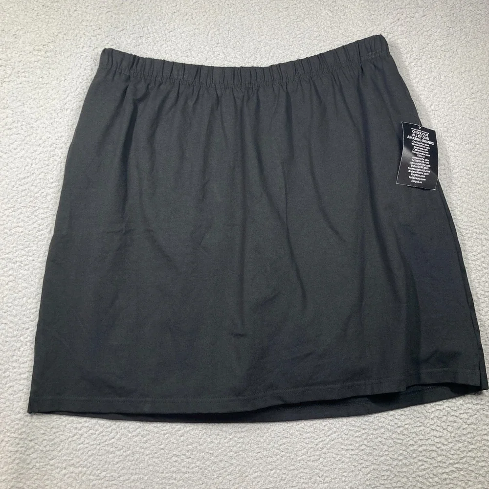 Jessica London Skort Womens Plus 22/24 Black‎ Pull On Pockets Short Skirt Golf