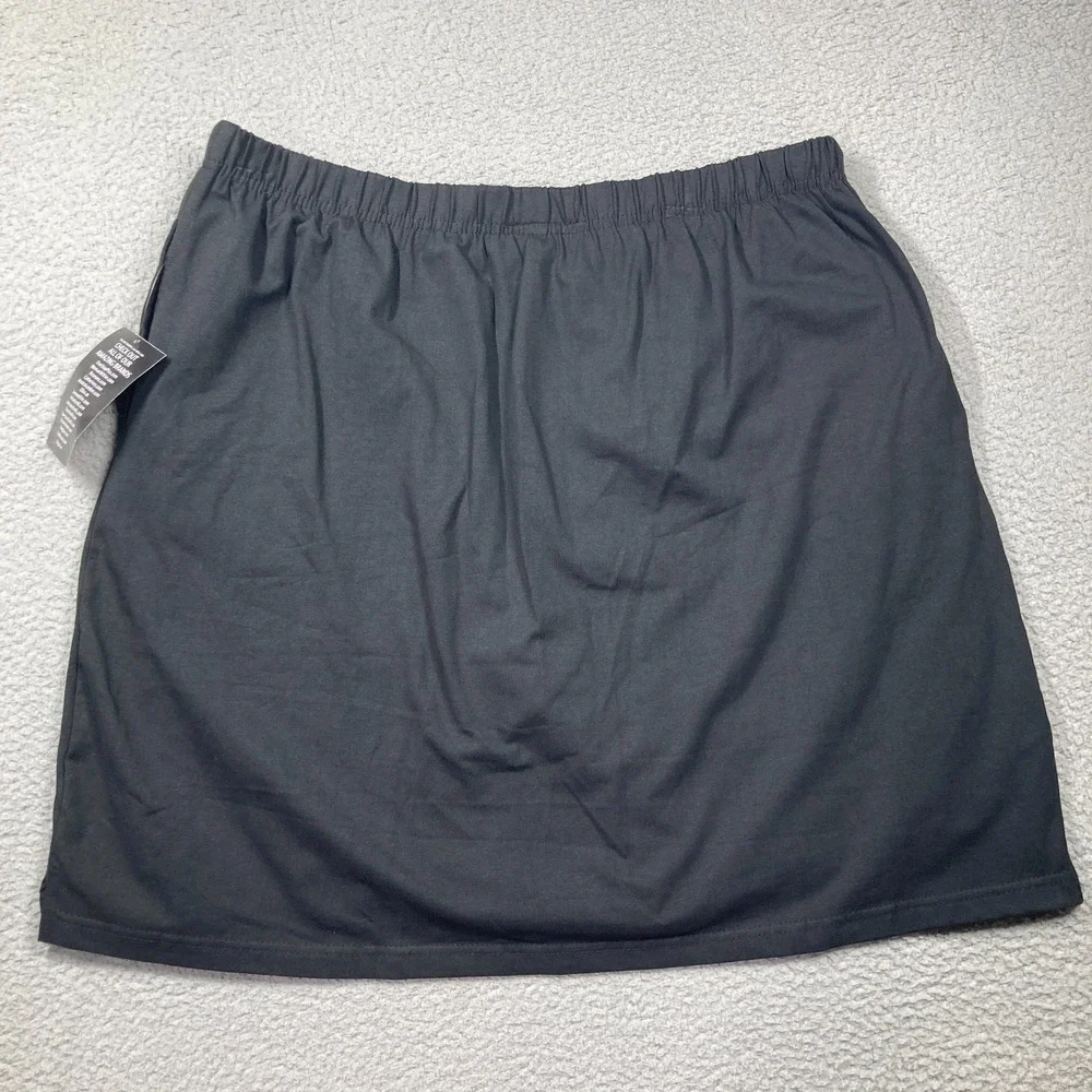 Jessica London Skort Womens Plus 22/24 Black‎ Pull On Pockets Short Skirt Golf